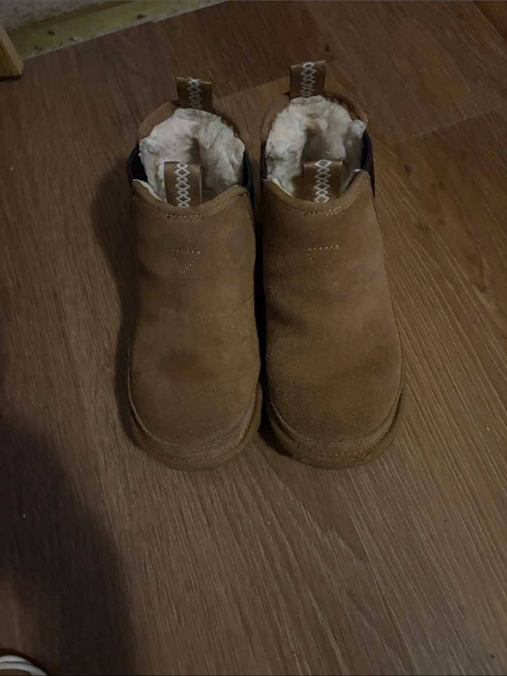 UGG Kids Chestnut Brown Shearling-Lined Slip-On Rain & Snow Boots